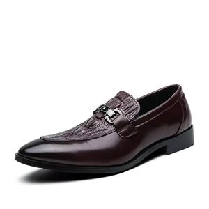Chaussures Oxford pour hommes en cuir véritable de style italien haut de gamme, imperméables, amortissantes, antidérapantes, toutes saisons, evergreen, à enfiler, faites à la main - Product Image 1