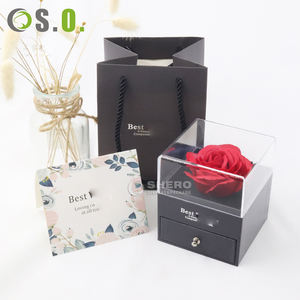 Shero Luxury Premium High End Single Rose Flower <b>Box</b> with <b>Clear</b> Acrylic Cover Custom Color Size for Romantic <b>Gift</b> Giving - Product Image 5