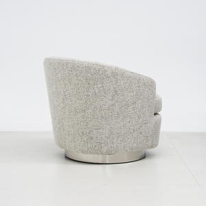 Silla de Lujo Ligera con Base de Madera Sólida, Silla de Descanso, Sillón Individual para Hogar, Hotel, Oficina, Sala de Estar, Silla Giratoria Blanca Crema - Product Image 4