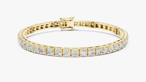 Pulsera de Lujo Chapada en Oro con Diamantes Cultivados en Laboratorio Más Vendida para Mujer, Claridad VVS-VS, Piedras Brillantes, Certificación IGI, Aspecto Elegante - Product Image 3