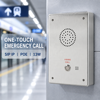 Interphone d'urgence SIP IP mural en alliage d'aluminium CE FCC à bouton unique PoE DC pour bureau de sécurité et sécurité publique