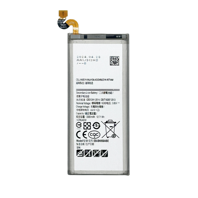 For Note 8 N9508 Mobile Phone Battery EB-BN950ABE 3300mAh 3.85V Lithium Ion Rechargeable Built-in Board in Stock