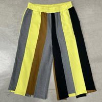 Pantalon de survêtement 3/4 pour homme, taille mi-haute, en coton 100% respirant, avec cordon de serrage, patchwork brodé personnalisé ODM et bande latérale