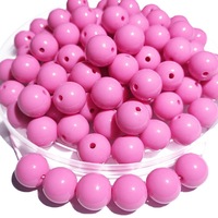 500g Acryl Ronde Kraaltjes met Rechte Gat 4-25mm Effen Kleur Glanzende Oppervlakte Plastic Kleurrijke Ronde Kraaltjes DIY Handgemaakte Kraaltjes