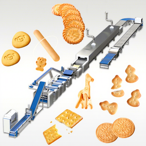 Línea de producción de galletas duras blandas automáticas hechas en China con <span class=keywords><strong>horno</strong></span> eléctrico laminador de masa y mezclador para uso industrial - Product Image 1