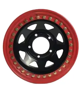 عجلة XHWheels حمراء حقيقية للمقطورة والشاحنات ، جنوط 4x4 للطرق الوعرة 4/ثقوب. 7/فافة.