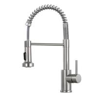 Robinet de cuisine monocommande moderne en acier inoxydable avec douchette extractible 2 fonctions, finition noire, style classique