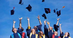 विश्वविद्यालय समारोह के लिए टोपी गहरे नीले रंग के साथ किफायती स्नातक स्नातक की गाउन - Product Image 3