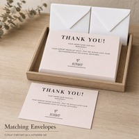Carte de remerciement personnalisée avec enveloppe, impression de logo personnalisée, carte de vœux de forme irrégulière pour petites entreprises