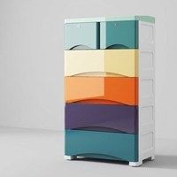 Meuble de rangement multi-niveaux à sept tiroirs, style minimaliste, sur pied, en polypropylène, grande taille, 60 cm de large, pour salle de bain