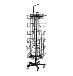 Tùy biến miễn phí đứng hiển thị dây Pocket Kim Loại Xoay thiệp chúc mừng CD Rack hiển thị đứng trên bánh xe - Product Image 2