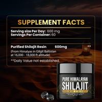 Vente chaude de résine de Shilajit de marque privée extrait de Shilajit acide fulvique 30g 50g 60g ou résine de Shilajit personnalisée pur de l'Himalaya