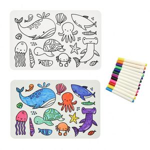 Tapete de Silicona para Dibujar y Colorear para Niños, Tapete de Dibujo con Diseño de Animales, Lavable y Reutilizable - Product Image 1
