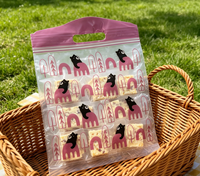 Sachet refermable en plastique PE givré imprimé sur mesure pour desserts, pâtisseries, voyages, emballage alimentaire, réfrigérateur