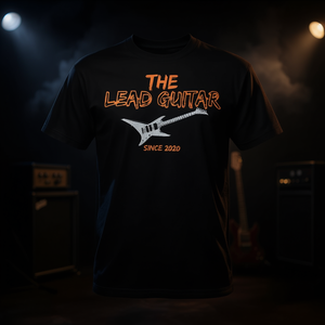 T-shirt promotionnel noir pour hommes The Lead Guitar Since 2020 - Product Image 3