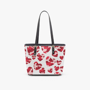 Borsa Tote Personalizzata in PU con Stampa Cuore Bianco e Rosso, <span class=keywords><strong>Tracolla</strong></span> Regolabile, Grande Capacità, per Shopping e Lavoro Quotidiano - Product Image 3