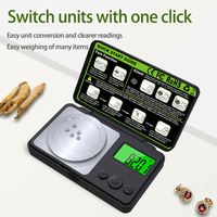 Nouvelle conception Mini balance de poche électronique numérique professionnelle en acier inoxydable avec rétroéclairage vert pour bijoux et diamants