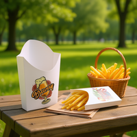 Support à chips en papier TAV026 White Label, 100 % écologique, style simple, vaisselle jetable fabriquée en Italie, pour pique-nique