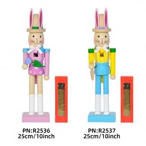 Wholesale 25Cm Wooden <b>Nutcracker</b> Figurine Set Tulip Shovel Spring Tabletop Decor Christmas Home Decoration Gift Box Packaging - Product Image 5