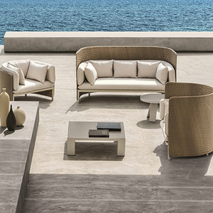 Cabana Double places simple en rotin chaise longue de loisirs chaise en aluminium cadre méridienne mobilier d'extérieur - Product Image 4