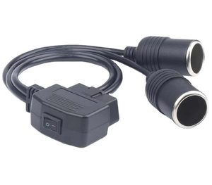 多功能高品质 16 针公头 OBD II 2 母头点烟器 Y 型电缆线束 PVC 汽车爱好者 - Product Image 2