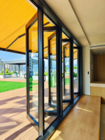 Portes pliantes intérieures modernes en alliage d'aluminium étanches pour chambre et cour, design raffiné pour villas et appartements