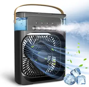 Refrigerador Evaporativo do Condicionador de Ar portátil Mini Ventilador com 7 Cores DIODO EMISSOR de Luz/1/2/3 H Timer/3 Velocidades Do Vento e 3 Modo de Pulverização