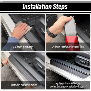Kit universel d'autocollants <span class=keywords><strong>de</strong></span> protection <span class=keywords><strong>de</strong></span> <span class=keywords><strong>seuil</strong></span> <span class=keywords><strong>de</strong></span> <span class=keywords><strong>porte</strong></span> <span class=keywords><strong>de</strong></span> voiture en PVC, 4 pièces - Product Image 6