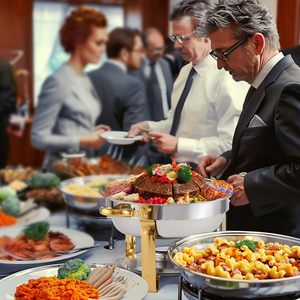 Gold Chafing Dish <strong>Buffet</strong> Set Stainless Steel Round Chafers with Glass Viewing Lid &amp; Lid Holder, <strong>Buffet</strong> <strong>Servers</strong> and Warmers Set - Product Image 4