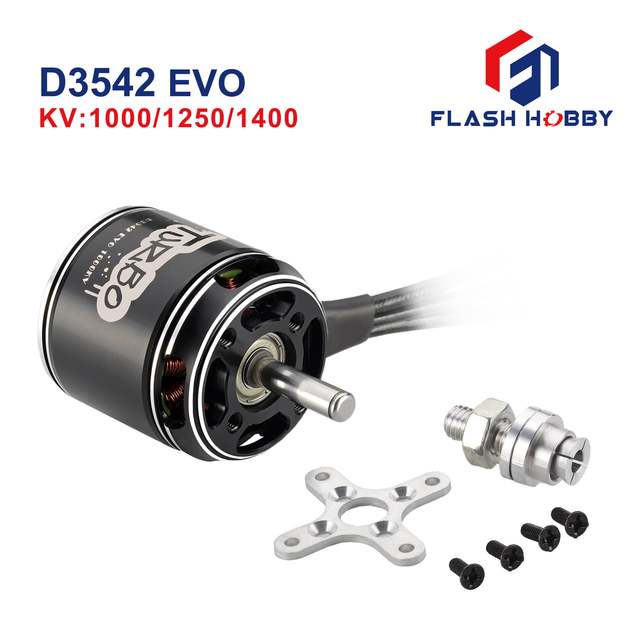 Flashhobby Durable 12N14P D3542EVO 2S 4S 1000KV 1400KV M5 Shaft 13inch Long Rnage Brushless Motor RC Fixed Wing Aircraft Motor