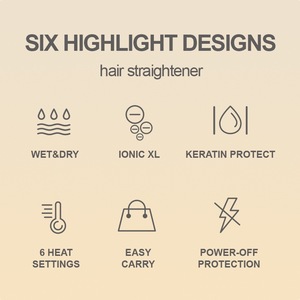 DSP Keratin Shine Styler Ms 10029 Lisseur pour cheveux secs et humides pour tous types de cheveux Outil professionnel de salon - Product Image 2