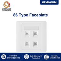 Plaque murale de terminaison de câble réseau sans outil, 4 ports, type 86, pour vente en gros