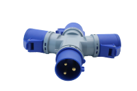 Prise industrielle HFE HFN-1023 16A 32A 3 broches 3 voies avec adaptateur multiprise BLEU 220V IP44