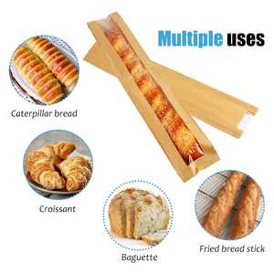 Sac en Papier Kraft Marron de Qualité Alimentaire pour Boulangerie, Transparent, Vente en Gros, pour <span class=keywords><strong>Pain</strong></span>, Croissant et Beignet - Product Image 2