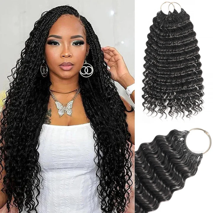 Cheveux humains crochetés, effet profond