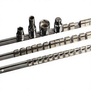 Stainless Steel Socket Rack <b>Tool</b> <b>Holder</b> For Automotive Repair Workshop Socket Organizer With Four Rows And Handle - Product Image 3