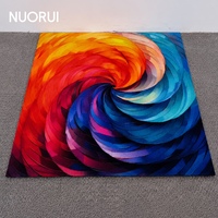 Dalles de moquette en nylon multicolores à motif floral, couleur de fond plus foncée, résistantes aux taches, faciles à nettoyer, pour couloirs d'hôtel