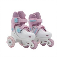 Patins à roulettes d'entraînement réglables légers à 3 roues avec finition pailletée de haute qualité