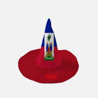 Chapeau de sorcière personnalisé avec drapeau national du Ghana, chapeau pointu pour cosplay d'Halloween, pour fête culturelle africaine et célébration de la Journée nationale