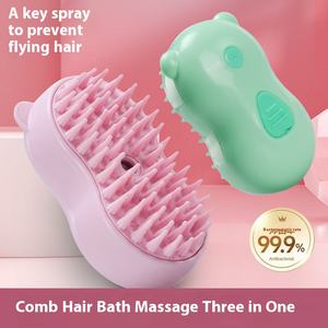 Cepillo para mascotas Cepillo de masaje Aerosol eléctrico Deshedding Brush One Key Spray Anti Flying Hair Baño suave para la piel - Product Image 2