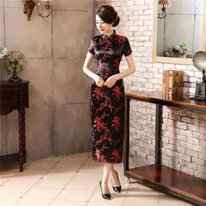 Plus Ukuran 3XL 4XL 5XL 6XL Cina Qipao Klasik Wanita Satin Cheongsam Oriental Bride Pernikahan Gaun 2020 Baru Pesta Malam Gaun