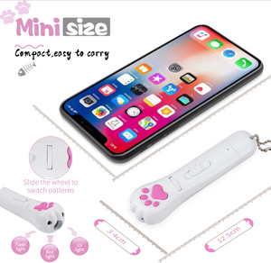 Đũa huấn luyện mèo bằng laser hình in dấu chân, hoạt hình, tương tác, bằng nhựa thân thiện với môi trường, sạc USB, có thể tái sử dụng, tích hợp đèn chiếu hồng ngoại - Product Image 1