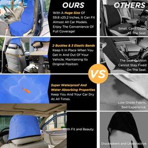 เบาะรองนั่งด้านหน้าสีน้ำเงินรอยัลพรีเมี่ยมป้องกันเหงื่อกันลื่นสำหรับรถยนต์ที่ดีสำหรับการเล่นกระดานโต้คลื่นในยิม-กันน้ำ - Product Image 5