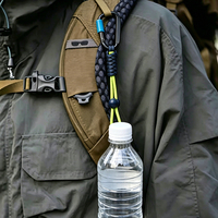 Mosquetón Personalizado Antipérdida, Portátil, Ajustable, Multifuncional, con Cordón de Paracord para Cuello y Mano, para Celular y Llaves