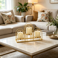 Porte-bougie en métal pour 3 bougies, candélabre doré de table, décoration moderne pour la maison, support à bougies pour la décoration de mariage et de fête