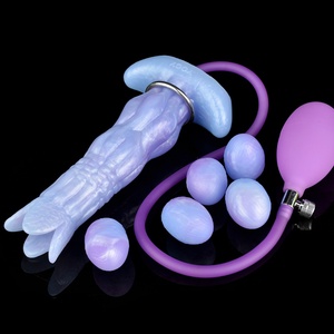 Factory Price Best Selling Soft Silicone Monster Animal <b>Dildo</b> Anal Plug Toy Lay Eggs Ovipositor Man Women Sex Toys - Product Image 1