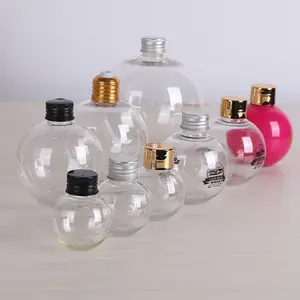 50ml 100ml 150/250/300/400/500ml 700ml ballon rond sphérique bouteille en plastique remplis d'alcool arbre de noël ornements contenant de boisson