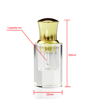 Mini bouteille de parfum cristal verre arabe huile essentielle parfum rouleau boule bouteille verre bâton Attar bouteilles en gros