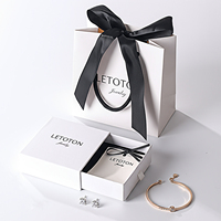 Boîtes d'emballage de bijoux en papier de luxe en gros personnalisées avec tiroir coulissant pour bracelet, boucles d'oreilles, collier, bague, avec logo