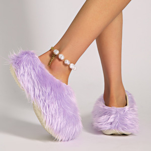 <span class=keywords><strong>Mules</strong></span> en fausse <span class=keywords><strong>fourrure</strong></span> pour le printemps - Semelle épaisse rehaussante antidérapante et durable - Product Image 5